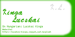 kinga lucskai business card